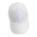 Casquette 6 panneaux en coton recyclé avec fermeture velcro 190 g/m² couleur blanc sixième vue