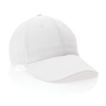 Casquette 6 panneaux en coton recyclé avec fermeture velcro 190 g/m² couleur blanc septième vue