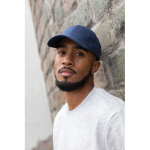 Casquette 6 panneaux en coton recyclé avec fermeture velcro 190 g/m² couleur bleu marine vue d'ambiance 2