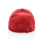 Casquette 6 panneaux en coton recyclé avec traceur AWARE™ 280 g/m² couleur rouge quatrième vue
