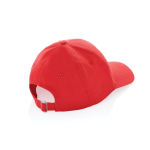 Casquette 6 panneaux en coton recyclé avec traceur AWARE™ 280 g/m² couleur rouge cinquième vue