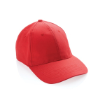 Casquette 6 panneaux en coton recyclé avec traceur AWARE™ 280 g/m² couleur rouge septième vue