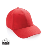 Casquette 6 panneaux en coton recyclé avec traceur AWARE™ 280 g/m² couleur rouge