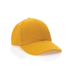 Casquette 6 panneaux en coton recyclé avec traceur AWARE™ 280 g/m² couleur jaune