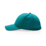 Casquette 6 panneaux en coton recyclé avec traceur AWARE™ 280 g/m² couleur vert troisième vue