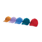 Casquette 6 panneaux en coton recyclé avec traceur AWARE™ 280 g/m² couleur vert vue générale