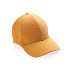 Casquette 6 panneaux en coton recyclé avec traceur AWARE™ 280 g/m² couleur orange