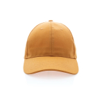 Casquette 6 panneaux en coton recyclé avec traceur AWARE™ 280 g/m² couleur orange deuxième vue