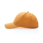 Casquette 6 panneaux en coton recyclé avec traceur AWARE™ 280 g/m² couleur orange troisième vue