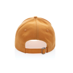 Casquette 6 panneaux en coton recyclé avec traceur AWARE™ 280 g/m² couleur orange quatrième vue