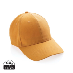 Casquette 6 panneaux en coton recyclé avec traceur AWARE™ 280 g/m² couleur orange