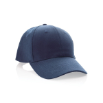 Casquette 6 panneaux en coton recyclé avec traceur AWARE™ 280 g/m² couleur bleu marine