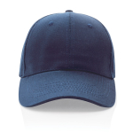 Casquette 6 panneaux en coton recyclé avec traceur AWARE™ 280 g/m² couleur bleu marine deuxième vue