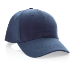 Casquette 6 panneaux en coton recyclé avec traceur AWARE™ 280 g/m² couleur bleu marine septième vue