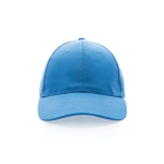 Casquette 6 panneaux en coton recyclé avec traceur AWARE™ 280 g/m² couleur bleu ciel deuxième vue