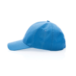 Casquette 6 panneaux en coton recyclé avec traceur AWARE™ 280 g/m² couleur bleu ciel troisième vue