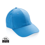 Casquette 6 panneaux en coton recyclé avec traceur AWARE™ 280 g/m² couleur bleu ciel