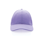 Casquette 6 panneaux en coton recyclé avec traceur AWARE™ 280 g/m² couleur lilas deuxième vue