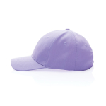 Casquette 6 panneaux en coton recyclé avec traceur AWARE™ 280 g/m² couleur lilas troisième vue