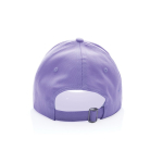 Casquette 6 panneaux en coton recyclé avec traceur AWARE™ 280 g/m² couleur lilas quatrième vue