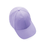 Casquette 6 panneaux en coton recyclé avec traceur AWARE™ 280 g/m² couleur lilas sixième vue
