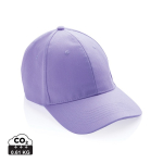 Casquette 6 panneaux en coton recyclé avec traceur AWARE™ 280 g/m² couleur lilas
