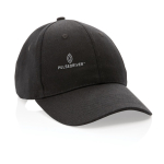 Casquette 6 panneaux en coton recyclé avec traceur AWARE™ 280 g/m² vue avec logo