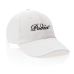 Casquette 6 panneaux en coton recyclé avec traceur AWARE™ 280 g/m² vue avec logo