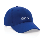 Casquette 6 panneaux en coton recyclé avec traceur AWARE™ 280 g/m² vue avec logo
