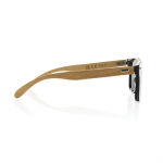 Lunettes de soleil éco avec branches en bambou et verres miroir UV400 couleur marron troisième vue