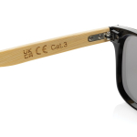 Lunettes de soleil éco avec branches en bambou et verres miroir UV400 couleur marron cinquième vue