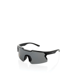 Lunettes de sport avec verres polarisés et matériaux écologiques UV400 couleur noir avec zone d'impression