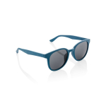 Lunettes de soleil rétro en fibre de paille de blé UV400 couleur bleu