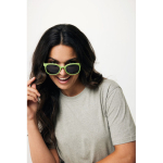 Lunettes de soleil rétro en fibre de paille de blé UV400 couleur vert vue avec modèle
