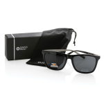 Lunettes de soleil polarisées Swiss Peak avec protection UV400 couleur noir vue avec boîte