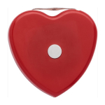 Mètre ruban en plastique en forme de cœur avec frein 1,5 m couleur rouge première vue