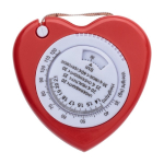 Mètre ruban en plastique en forme de cœur avec frein 1,5 m couleur rouge deuxième vue