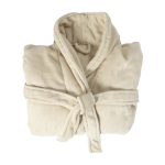 Peignoir en fibre polaire avec 2 poches avant, taille unique couleur beige deuxième vue