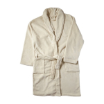 Peignoir en fibre polaire avec 2 poches avant, taille unique couleur beige troisième vue