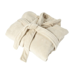 Peignoir en fibre polaire avec 2 poches avant, taille unique couleur beige quatrième vue