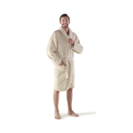 Peignoir en fibre polaire avec 2 poches avant, taille unique couleur beige sixième vue