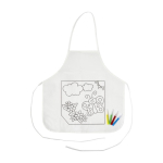 Tablier pour enfants avec 4 feutres à colorier 80 g/m² couleur blanc première vue