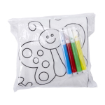 Tablier pour enfants avec 4 feutres à colorier 80 g/m² couleur blanc deuxième vue