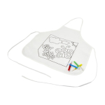 Tablier pour enfants avec 4 feutres à colorier 80 g/m² couleur blanc troisième vue