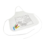 Tablier pour enfants avec 4 feutres à colorier 80 g/m² couleur blanc quatrième vue