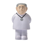 Anti-stress en mousse PU en forme de docteur à personnaliser couleur blanc deuxième vue