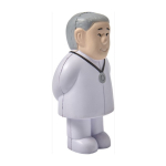 Anti-stress en mousse PU en forme de docteur à personnaliser couleur blanc quatrième vue