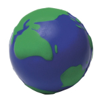 Balle anti-stress en PU en forme de globe terrestre à personnaliser couleur bleu deuxième vue
