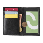 Portefeuille et porte-cartes en cuir de chèvre avec 3 compartiments couleur noir deuxième vue