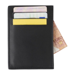 Porte-cartes en cuir avec 3 poches latérales et une principale couleur noir deuxième vue